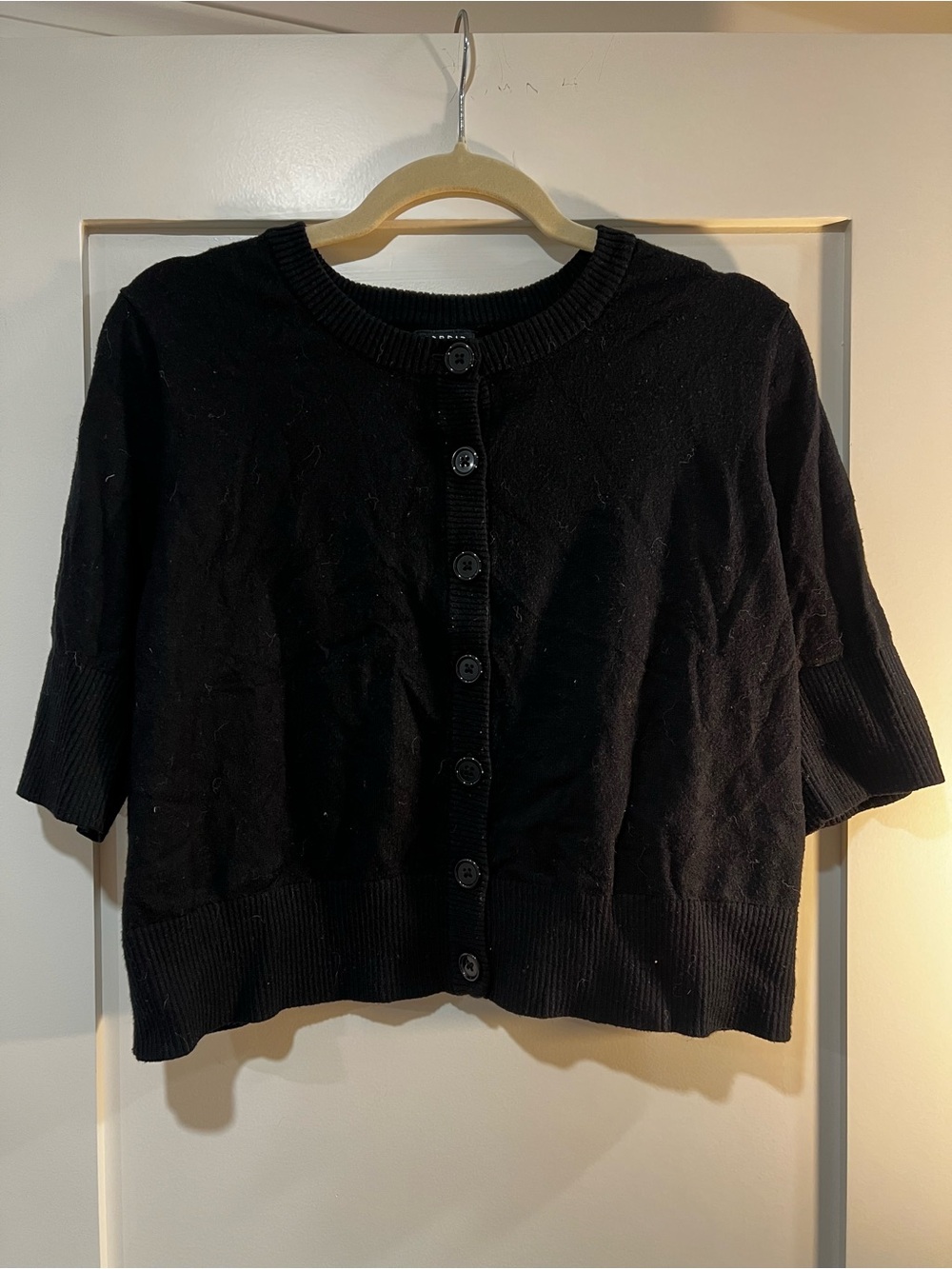 torrid Black Short-Sleeve Button-Up Cardigan